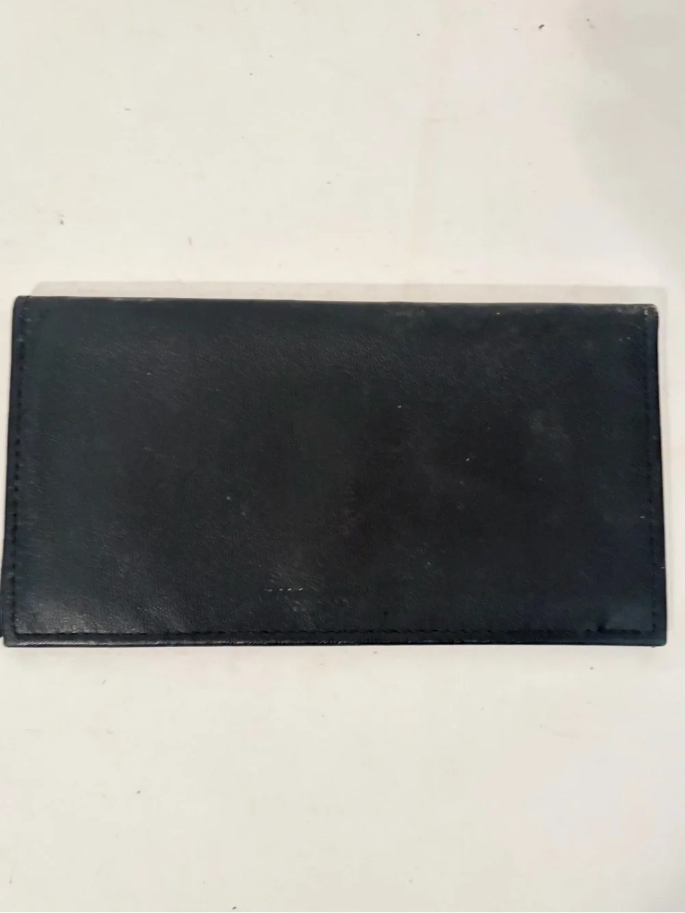 Vintage NFL Embroidered St Louis Rams Black Cowhide Leather Checkbook Holder